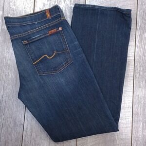7 For All Mankind Womens Bootcut Jeans Size 32x31 Boot Blue Denim Western